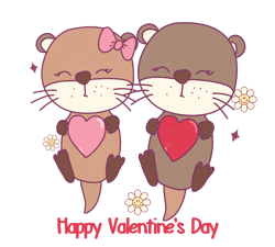 happy valentine's day png, otter png, valentine's day png, cute valentine's day sublimation design, retro valentine's