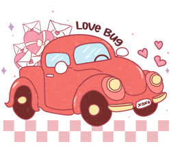 love bug png, valentine's day png, funny valentine's day sublimation design, retro valentine's day png