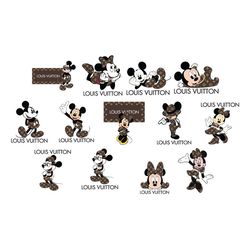 Louis Vuiton Mickey And Minnie Svg Bundle, Disney Brand Svg, Fashion brand logo Svg, Louis Vuiton Logo Svg, Digital File