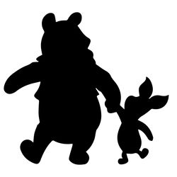 pooh and piglet silhouette svg, frames winnie the pooh svg, winnie the pooh svg, pooh cartoon svg, digital download