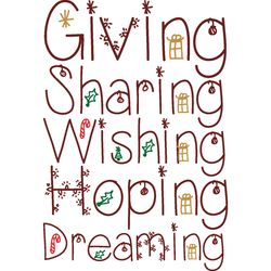 giving, sharing, wishing, hoping, dreaming, christmas svg, merry christmas svg, christmas cookies svg,christmas tree svg