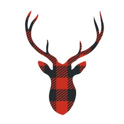 deer head plaid svg, buffalo plaid christmas svg, buffalo plaid svg, digital download