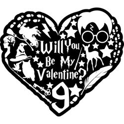 heart valentine silhouette, harry potter svg, harry potter movie svg, hogwarts svg, digital download