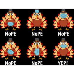 Turkey Wearing Mask Funny Thanksgiving Svg, Thankful Svg, Fall Svg, Thanksgiving Svg, Digital Download