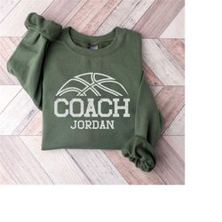 personalized basketball coach sweatshirt, custom basketball coach gift, basketball coach sweater, coach tee, basketball