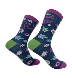 i've had better socks, floral socks, inappropriate socks,