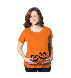 halloween twins maternity shirt, pumpkin face maternity shirt,