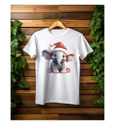 christmas elephant tee, cute baby elephant shirt, chritmas