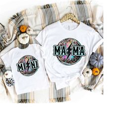 mama mini light bold t-shirt, mom and daughter matching shirt, blessed mama shirt, mom life shirt, mama mini outfit, mom