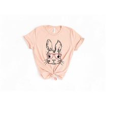 easter bunny with glasses, bunny easter shirt, easter bunny tee, easter gift, cute easter gift, bunny with glasses ,gift