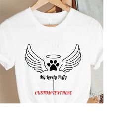 custom wings paw memorial shirts,in loving memory of shirt,personalized animal memorial shirts,custom cat memorial shirt