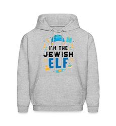 jewish elf hoodie. jewish elf gift. hanukkah hoodie.