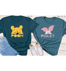 disney piglet and pooh couple shirt, winnie the