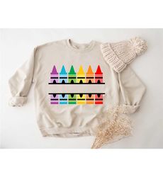 crayon custom name sweatshirt, crayon teacher sweatshirt, personalized