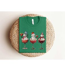 christmas red wine glass with santa hat shirt,