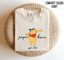 personalized papa bear winnie the pooh t-shirt , papa est shirt , papa bear gift for pooh papa , fathers day gift for pa