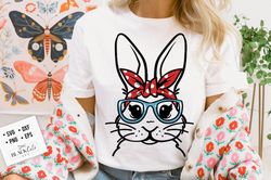 easter bunny bandana and glasses svg, cute bunny with bandana svg, bandana bunny svg, cute bunny svg, bandana bunny