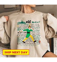 buddy elf christmas sweatshirt, vintage elf christmas movie
