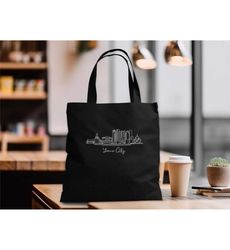 custom city tote bag, custom city skyline tote