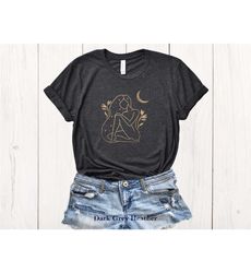 mystic woman and moon shirt, mystical moon shirt,