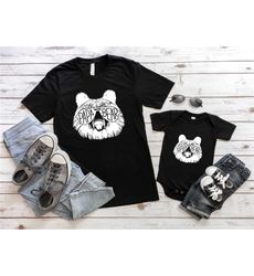 dad and son shirts, papa bear baby bear