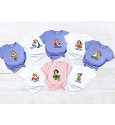 seven dwarfs shirts, snow white and 7 dwarfs