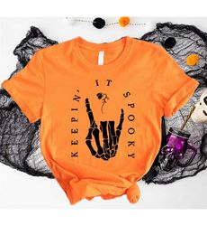 keepin' it spooky shirt, skeleton hand shirt, spooky