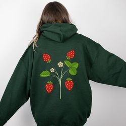 strawberry hoodie | hoodie | strawberry clothes | botanical hoodie | strawberry herb plant | strawberry aest