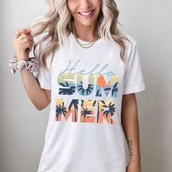 womens summer shirt hello summer shirt summer vibes shirt summer lovers shirt cute summer shirt sun shirt gift for summe