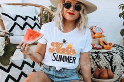 hello summer shirt retro summer shirt summer vibes shirt sunshine shirt summer tshirt cute summer shirt sun shirt gift f