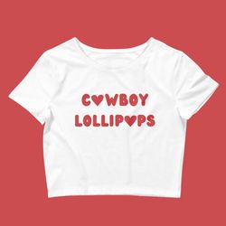 lollipops baby tee country crop top y2k baby tee preppy stuff alt clothing sexy clothes slut bimbo clothing unhin