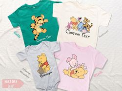 adorable baby pooh and friends toddler shirts with customization - personalized disney inspired clothing, custom baby on