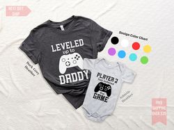 leveled up dad and baby matching shirts - cute and comfy outfits for father and child, matching outfits for dad and baby