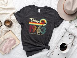 vintage 1963 shirt,60th birthday shirt, 60th birthday gift for women, 60th birthday gift for men, 60th birthday best fri