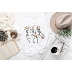 skeletons sake shirt, easter holiday shirt, carrots and bunnies shirt, colorful eater eggs shirt