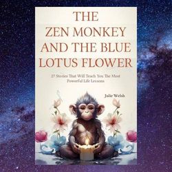 the zen monkey and the blue lotus flower