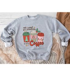 christmas coffee sweatshirt, retro christmas sweatshirt, cute christmas hoodie, coffee lover christmas gift, christmas l