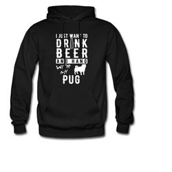 pug owner hoodie. pug gift. beer lover gift.