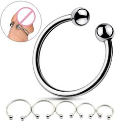 stainless steel glans ring double pressure point beaded adult toy penis ring glans stimulator sex toy valentine's day gi