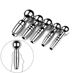 5 piece set-metal hollow cum through urethral sound dilator penis plug cock dick dildo sex toy bondage bdsm naughty kink