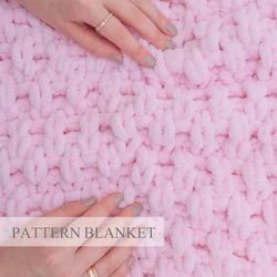 alize puffy blanket pattern, beginner blanket patterns, finger knit blanket pattern, loop yarn blanket pattern