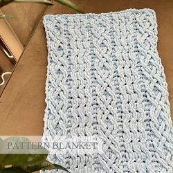 loop yarn blanket pattern , do it yourself, alize puffy blanket pattern, finger knit blanket pattern