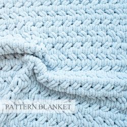 loop yarn blanket pattern, alize puffy blanket pattern, finger knit blanket pattern, minimalist pattern