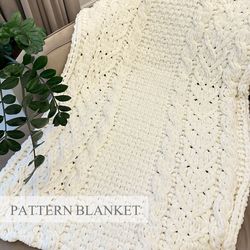 blanket knitting pattern, finger blanket pattern, loop yarn blanket pattern, soft blanket pattern