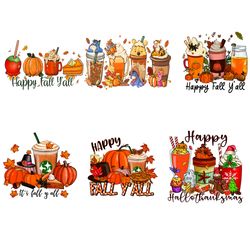 happy thanksgiving coffee bundle png, thanksgiving pumpkin png, coffee png, christmas logo png, instandownload