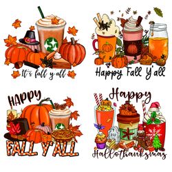 happy fall coffee bundle png, thanksgiving pumpkin png, coffee png, coffee xmas png, christmas logo png, instandownload