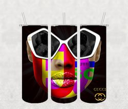 Girl Gucci Tumbler 20oz Skinny Png, Gucci Tumbler Png, Fashion 20oz Skinny Tumbler, Fashion Brand Png, Instant Download