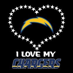 i love my heart los angeles chargers nfl svg, football team svg, nfl team svg, sport svg, digital download