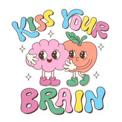 kiss your brain png, teacher png, valentine png, valentine clipart, valentine sublimation, png file download