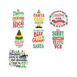 Buddy The Elf Movie Quotes 7 PREMIUM Svg, Christmas Holiday Editable Graphics Svg, Christmas logo Svg, Instant download